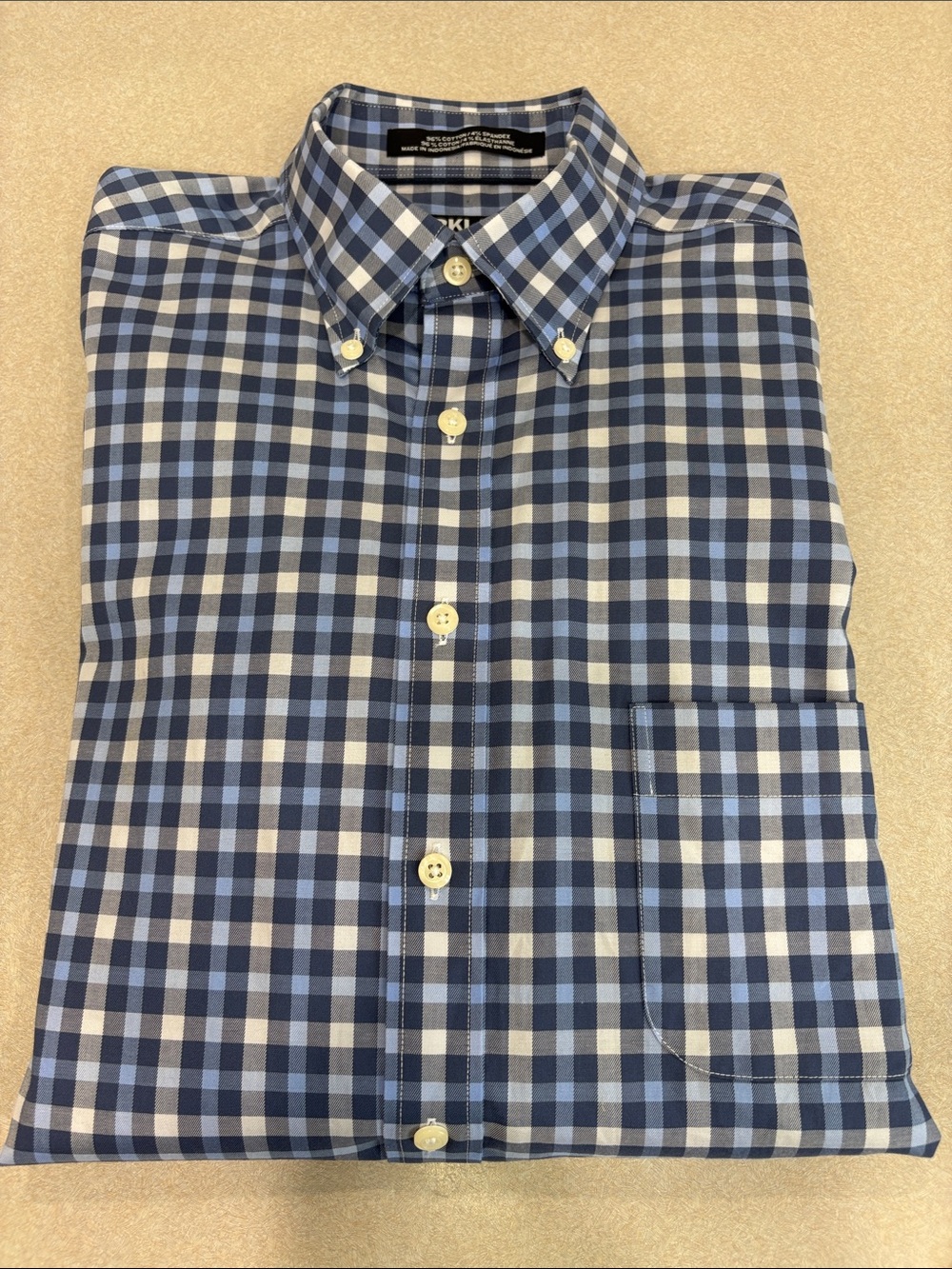 Men's Blue Plaid Button-Down Shirt